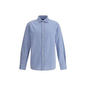 Deperlu Light Blue Cotton Pattern Men's Shirt